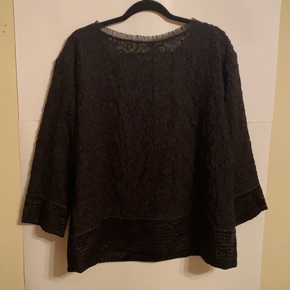 Sundance Black Lace Embroidered Blouse Sz M - Picture 4 of 4
